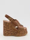 Chloé Maxime High Sandals Shoes In Brown