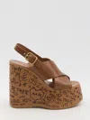 Chloé Maxime High Sandals Shoes In Brown