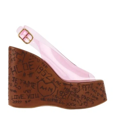 Chloé Chloe Women Pink Pvc Maxime Wedges