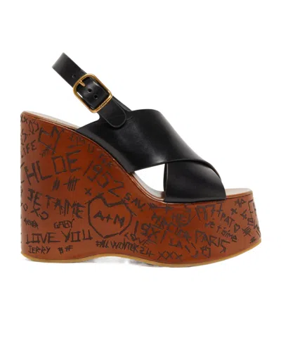 CHLOÉ MAXIME WEDGE SANDALS