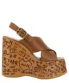 Chloé Maxime High Sandals Shoes In Brown