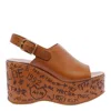 Chloé Womens Chloe Maxime Platform-sole Leather Wedges In Brown