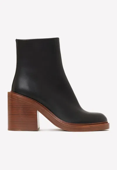Chloé May 90 Calf Leather Ankle Boots In Black