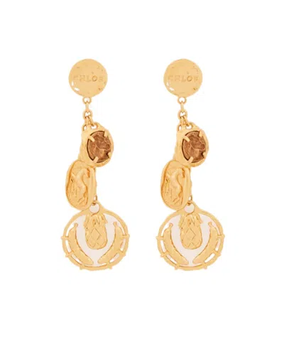 Chloé Medals Earrings In Gold
