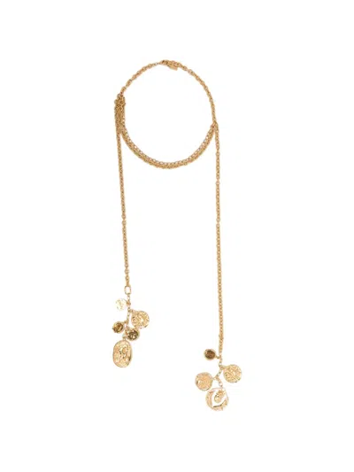 Chloé Medals Long Necklace In Gold