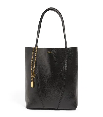 Chloé Medium Calfskin Spin Tote Bag In Black