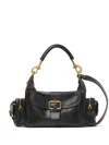 Chloé Camera Medium Shoulder Bag In Croc-embossed Calfskin In Black