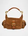Chloé Medium Camera Shoulder Bag In Suede In Tan