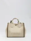 Chloé Carry Leather-trimmed Canvas-jacquard Tote In Beige