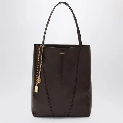 Chloé Medium Dark  Spin Tote Bag In Brown