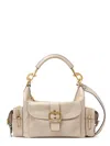 Chloé Medium Double Carry Leather Shoulder Bag In Neutral