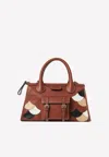 Chloé Medium Edith Day Top Handle Bag With Scallop Patchwork In Brown