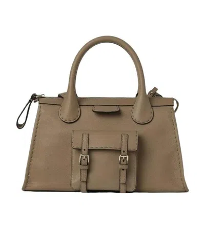 Chloé Medium Edith Tote Bag In Brown