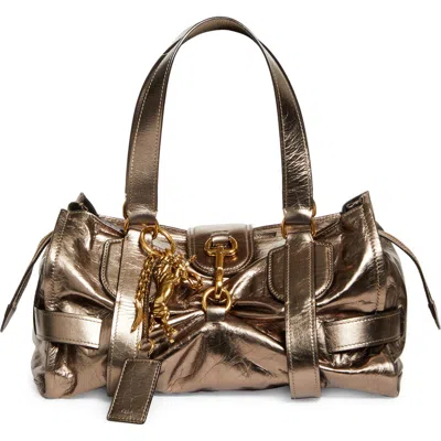 Chloé Medium Kerala 25 Metallic Leather Handbag In Gold