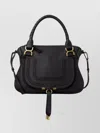 Chloé Medium Leather Bag With Flap And Tassel Detail In Black