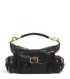 Chloé Camera Medium Shoulder Bag In Croc-embossed Calfskin In Black