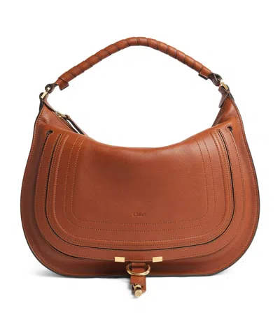 Chloé Medium Leather Marcie Shoulder Bag In Brown