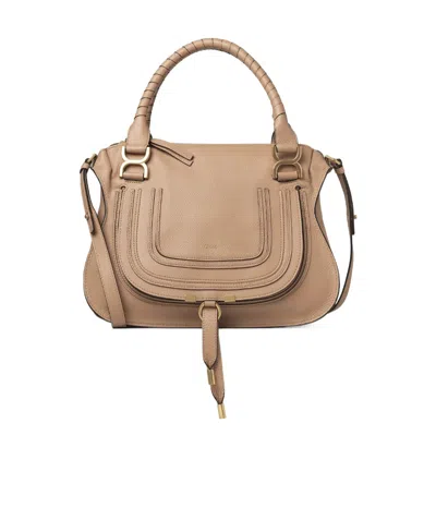 Chloé Medium Marcie Double Carry Tote Bag In Nude