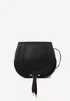 Chloé Chloe Small Marcie Grained Calfskin Saddle Bag In Black In Black