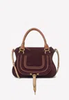 Chloé Medium Marcie Calfskin Leather Satchel In Burgundy