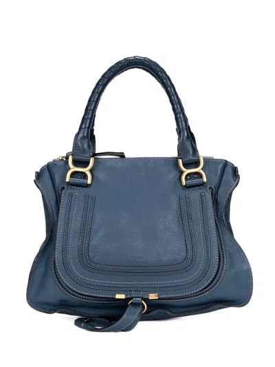 Pre-owned Chloé Medium Marcie Tote Bag In Blue