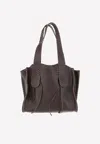 Chloé Medium Mony Leather Tote Bag In Brown