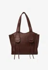 Chloé Medium Mony Tote Bag In Chocolate