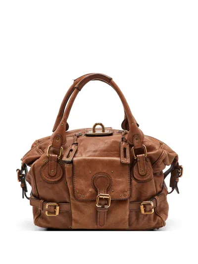 Pre-owned Chloé Medium Paddington Buckle-detail Tote Bag In Brown