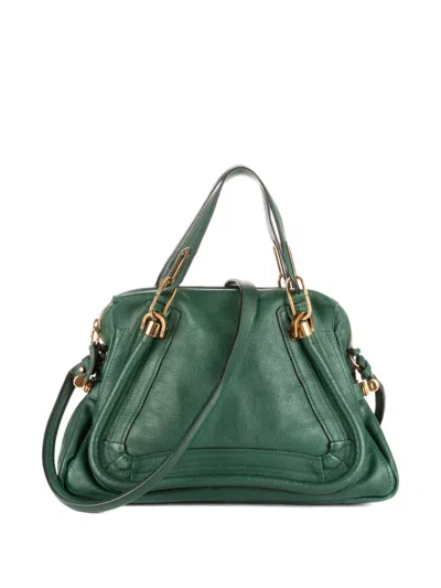 Pre-owned Chloé Medium Paraty Tote Bag In Green