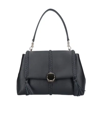 Chloé Medium Penelope Leather Bag In Black