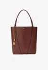 Chloé Medium Spin Grained Leather Tote Bag In Brown