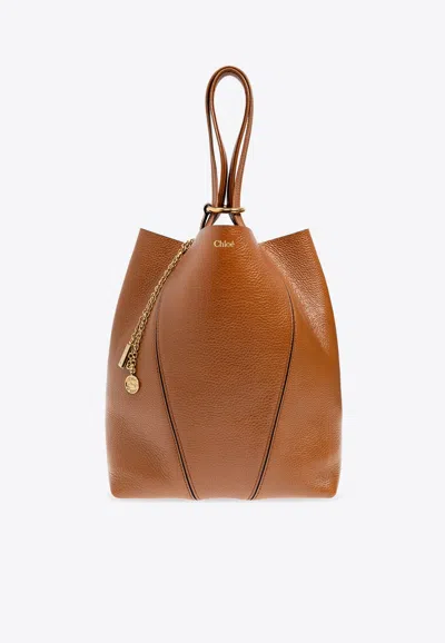 Chloé Medium Spin Tote Bag In Brown