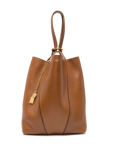 Chloé Medium Spin Tote Bag In Brown