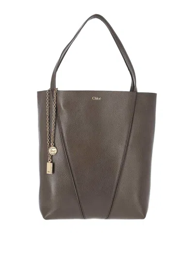 Chloé Medium Spin Tote Bag In Gray