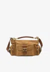 Chloé Structured Brown Clay Calfskin Crossbody Bag With Golden Details In Chestnut