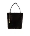 Chloé Shearling Panelled Tote Bag In Brown