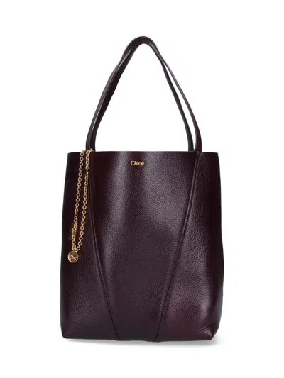 Chloé Medium Tote Bag Spin In Brown