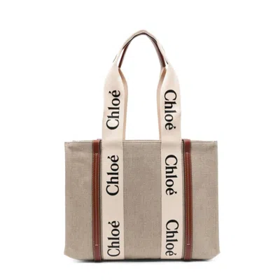 Chloé Medium Tote Bag With Contrasting Straps And Design In Pink