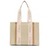 Chloé Medium Tote Bag With Silhouette And Branding Straps In Neutrals