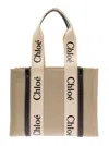 Chloé Natural Canvas Woody Bag In Cream