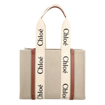 Chloé Medium Woody Tote Bag Brown