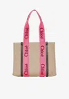 Chloé Medium Woody Tote Bag In Natural