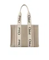 Chloé Natural Canvas Woody Bag In Nude
