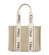 Chloé Woody Medium Canvas Tote In Pink