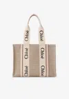 Chloé Chloe Women Multicolor Canvas Medium Woody Shopping Bag In Neutral