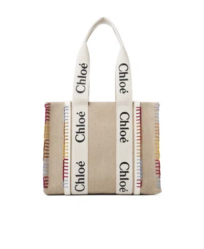 Chloé Medium Woody Tote Handbag In Brown