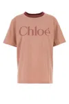 Chloé Pink Cotton Oversized Logo T-shirt In Pink