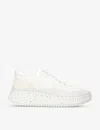 Chloé Nama Embroidered Suede And Recycled Mesh Trainers In White