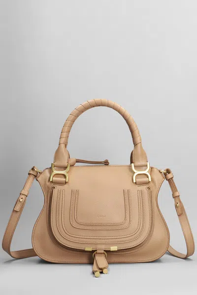 Chloé Mercie Shoulder Bag In Beige Leather In Brown