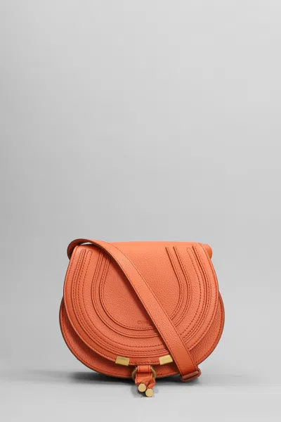 Chloé Mercie Shoulder Bag In Orange Leather